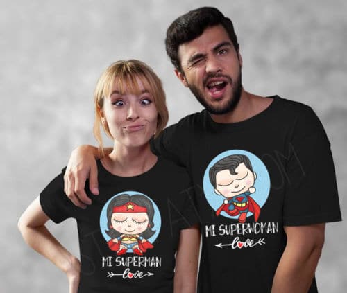 Camisetas San Valentín mi superman, mi superwoman