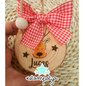 Rodaja de Madera Personalizada Navidad