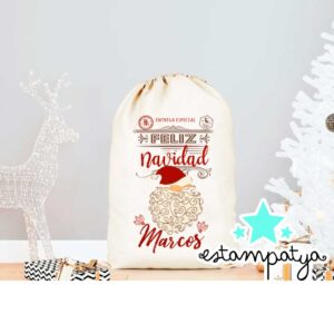 Saco Navidad Regalos vintage Saco personalizado Navidad