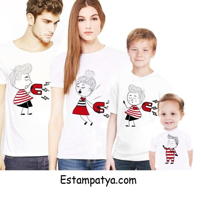 Camisetas San Valentín Familia Imán - Estampatya Camisetas San Valentín Familia Imán