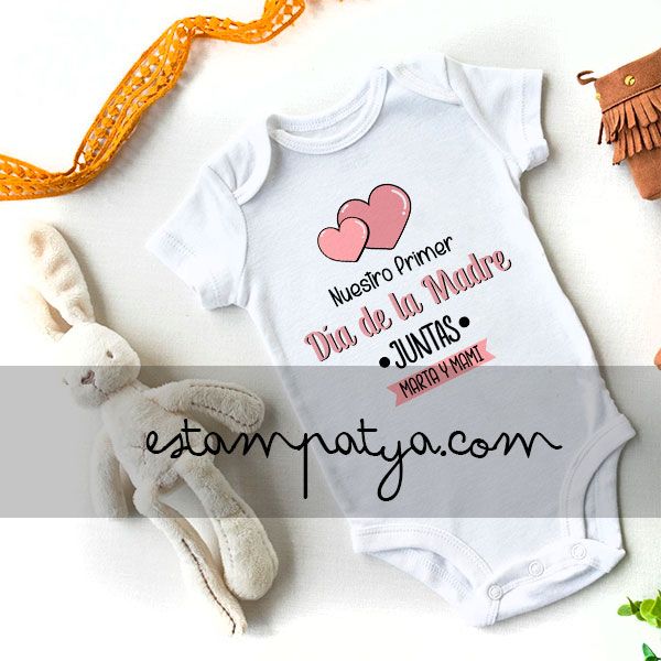 Body "nuestro primer día de la madre juntos corazon" personalizado - Estampatya Body "nuestro primer día de la madre juntos corazon" personalizado