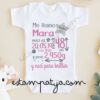 Body bebé personalizado con datos nacimiento