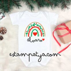 Body navideño arcoiris personalizado