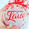 Bolas de navidad personalizadas - Estampatya Bolsa navidad personalizada con diseño en rojo
