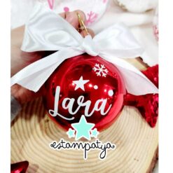 bola de navidad roja personalizada con nombre
