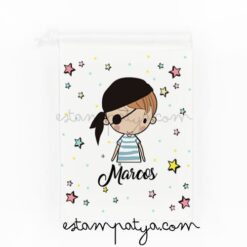 Bolsa blanca  Merienda pirata personalizada - Imagen 2