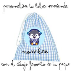 Bolsa merienda cuadros personalizada