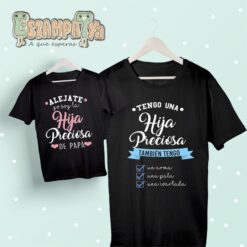 Camisetas papá tengo una hija preciosa o un hijo precioso - Imagen 2
