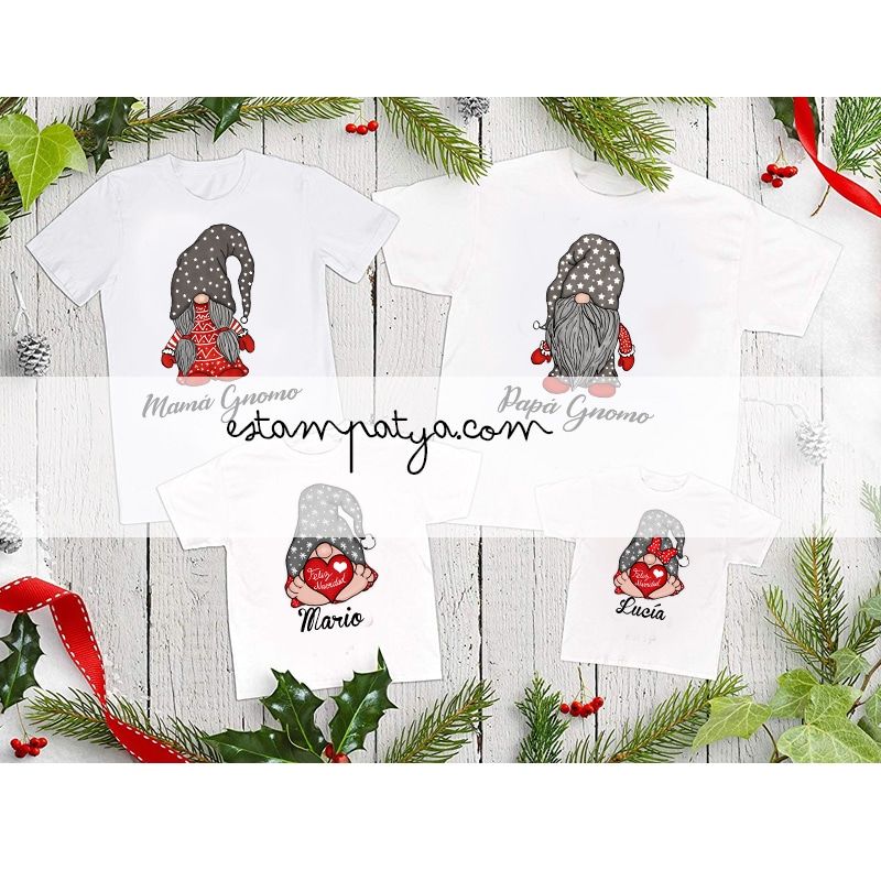 Camisetas Navidad Familia Gnomo - Estampatya Camisetas Navidad Familia Gnomo 1