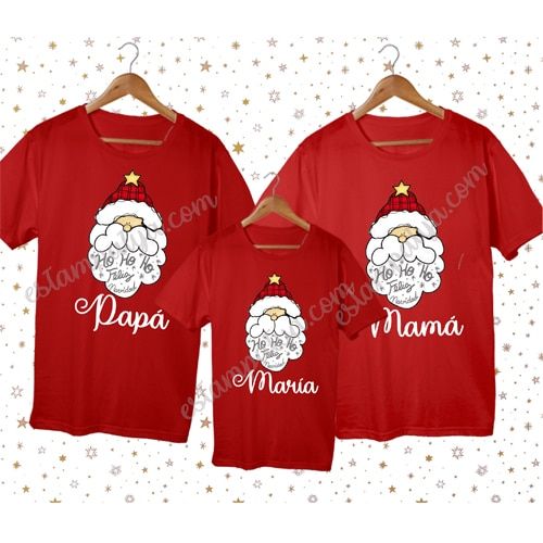 Camisetas Navidad Familia Papá Noel - Estampatya Camisetas Navidad Familia Papá Noel