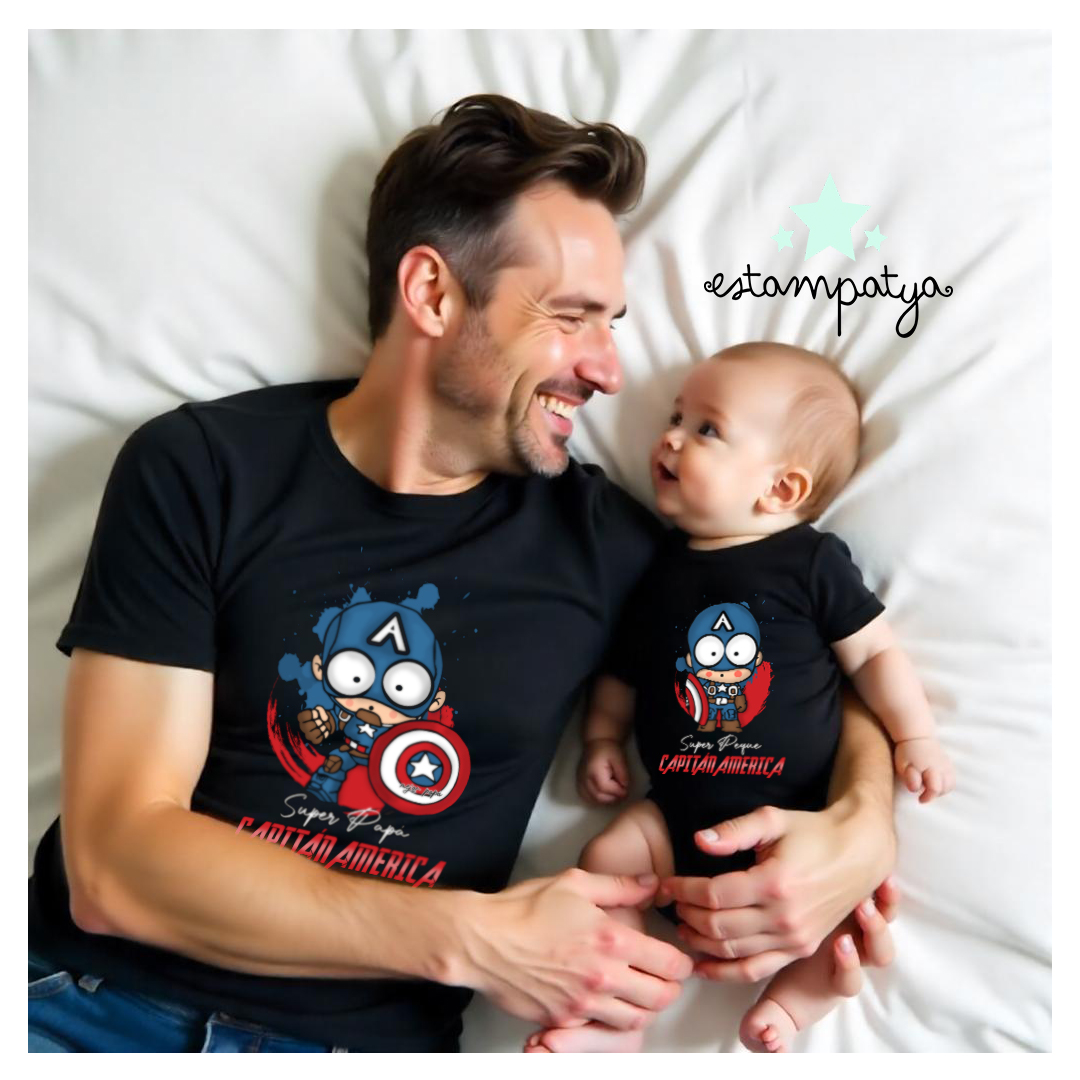 Camisetas "super papá capitán america" - Estampatya Camisetas super papá capitán america 2