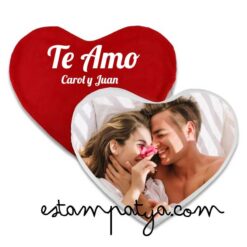 Cojín corazón personalizado te amo