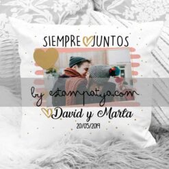Siempre Juntos cojín personalizado para enamorados