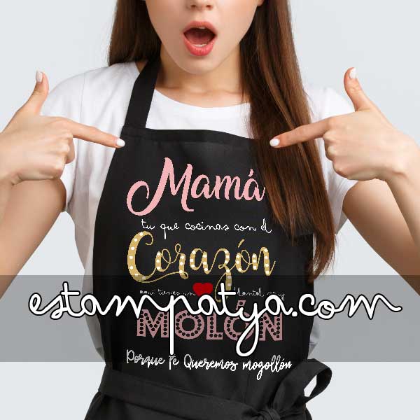 Delantal Mama cocina con el corazón - Estampatya Delantal Mama cocina con el corazón
