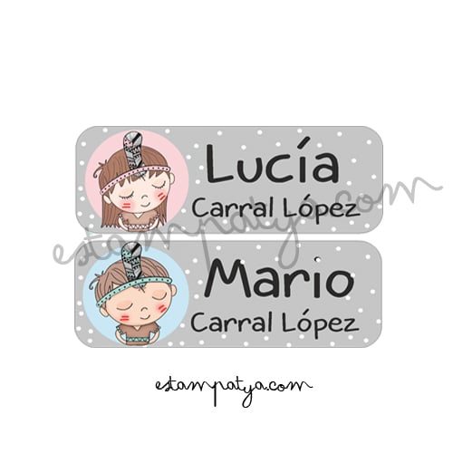 Etiquetas Personalizadas - Estampatya Etiquetas Personalizadas diseño indio