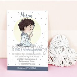 Invitación Comunión niño modelo Marcos