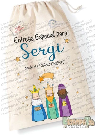 Sacos regalos Navidad - Estampatya Saco personalizado reyes magos lejano oriente