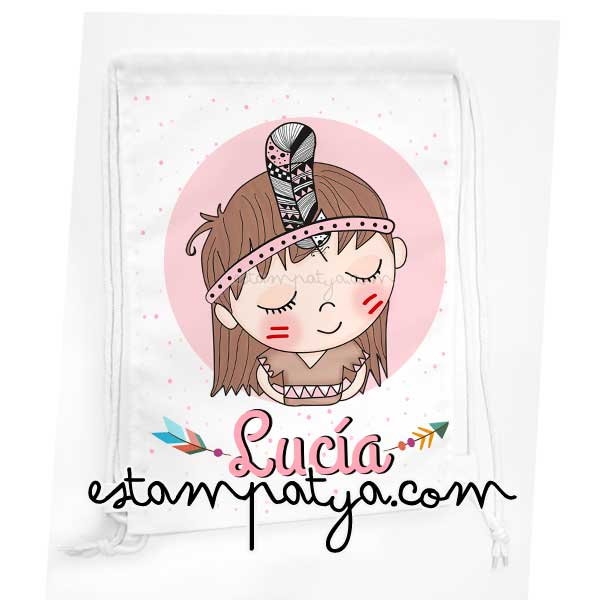 Mochila cuerdas personalizada indio o india - Estampatya Mochila cuerdas personalizada indio o india - Imagen 2