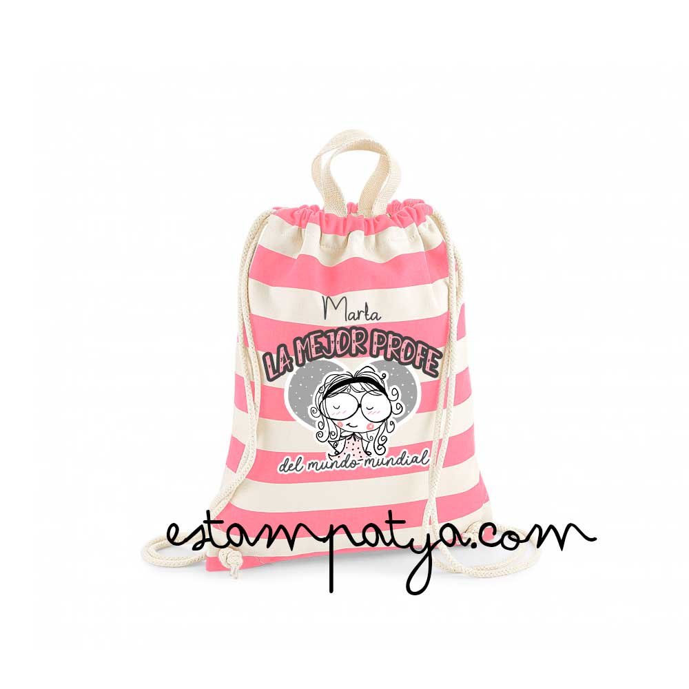 Mochila "La mejor profe del mundo" - Estampatya Mochila "La mejor profe del mundo"