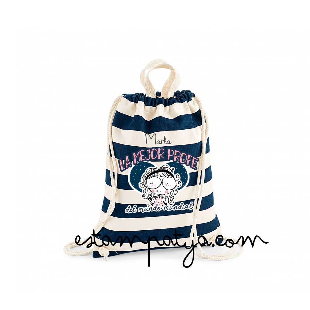 Mochila "La mejor profe del mundo" - Estampatya Mochila "La mejor profe del mundo" - Imagen 3