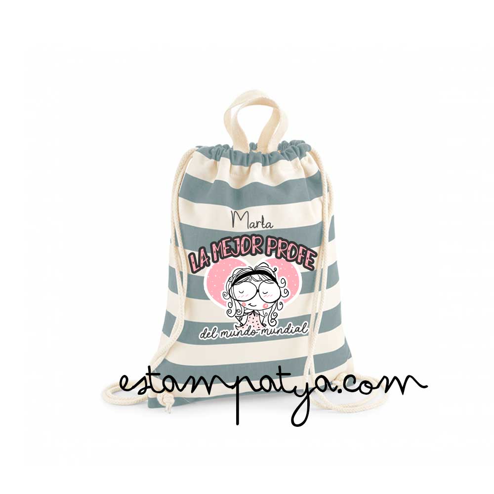 Mochila "La mejor profe del mundo" - Estampatya Mochila "La mejor profe del mundo" - Imagen 4