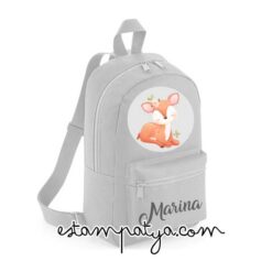 Mochila mini personalizadas ciervo - Estampatya Mochila mini personalizada ciervo gris
