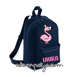 Mochila mini personalizada flamingo marino