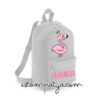 Mochila mini personalizada flamingo gris