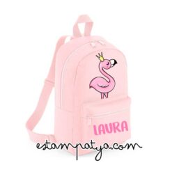 Mochila mini personalizada flamingo rosa