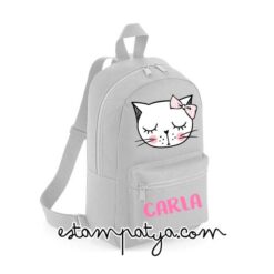 Mochila mini personalizada gatita lazo