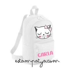 Mochila mini personalizada gatita lazo - Imagen 5