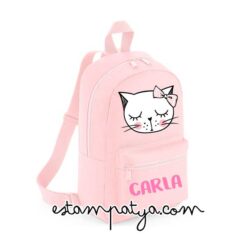 Mochila mini personalizada gatita lazo - Imagen 2