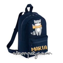 Mochila mini personalizada mapache - Estampatya Mochila mini personalizada mapache marina
