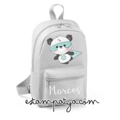 Mochila mini personalizada panda superheroe
