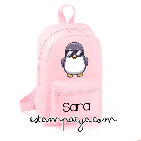 Mochila mini personalizada pinguino gafas - Estampatya Mochila mini personalizada pinguino gafas