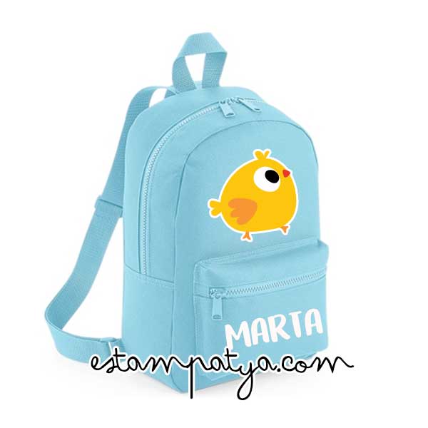Mochila mini personalizada pollito - Estampatya Mochila mini personalizada pollito