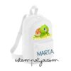 Mochila mini personalizada tortuga - Estampatya Mochila mini personalizada tortuga blanca