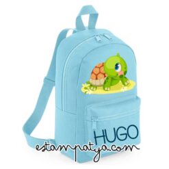 Mochila mini personalizada tortuga azul