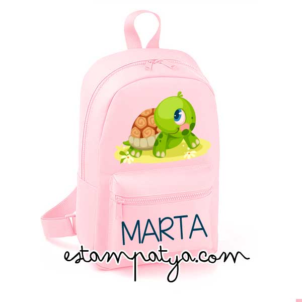 Mochila mini personalizada tortuga - Estampatya Mochila mini personalizada tortuga rosa