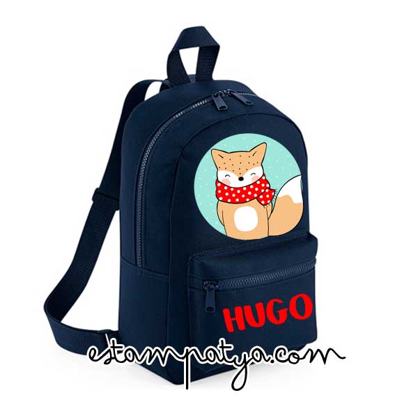 Mochila mini personalizada zorro con bufanda - Estampatya Mochila mini personalizada zorro con bufanda 3