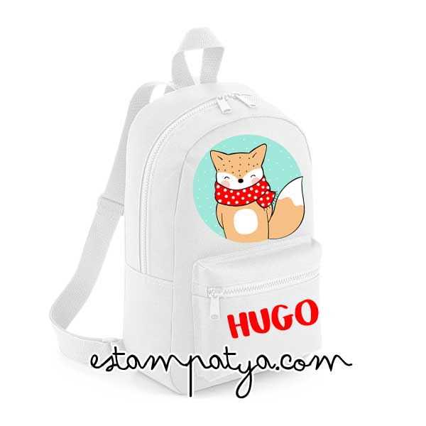 Mochila mini personalizada zorro con bufanda - Estampatya Mochila mini personalizada zorro con bufanda 2
