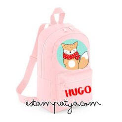 Mochila mini personalizada zorro con bufanda - Estampatya Mochila mini personalizada zorro con bufanda 1