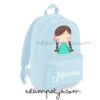 mochila mini personalizada azul con diseño india