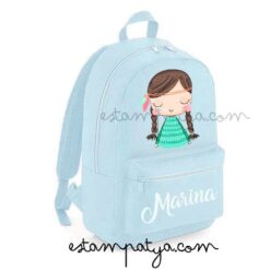 mochila mini personalizada azul con diseño india