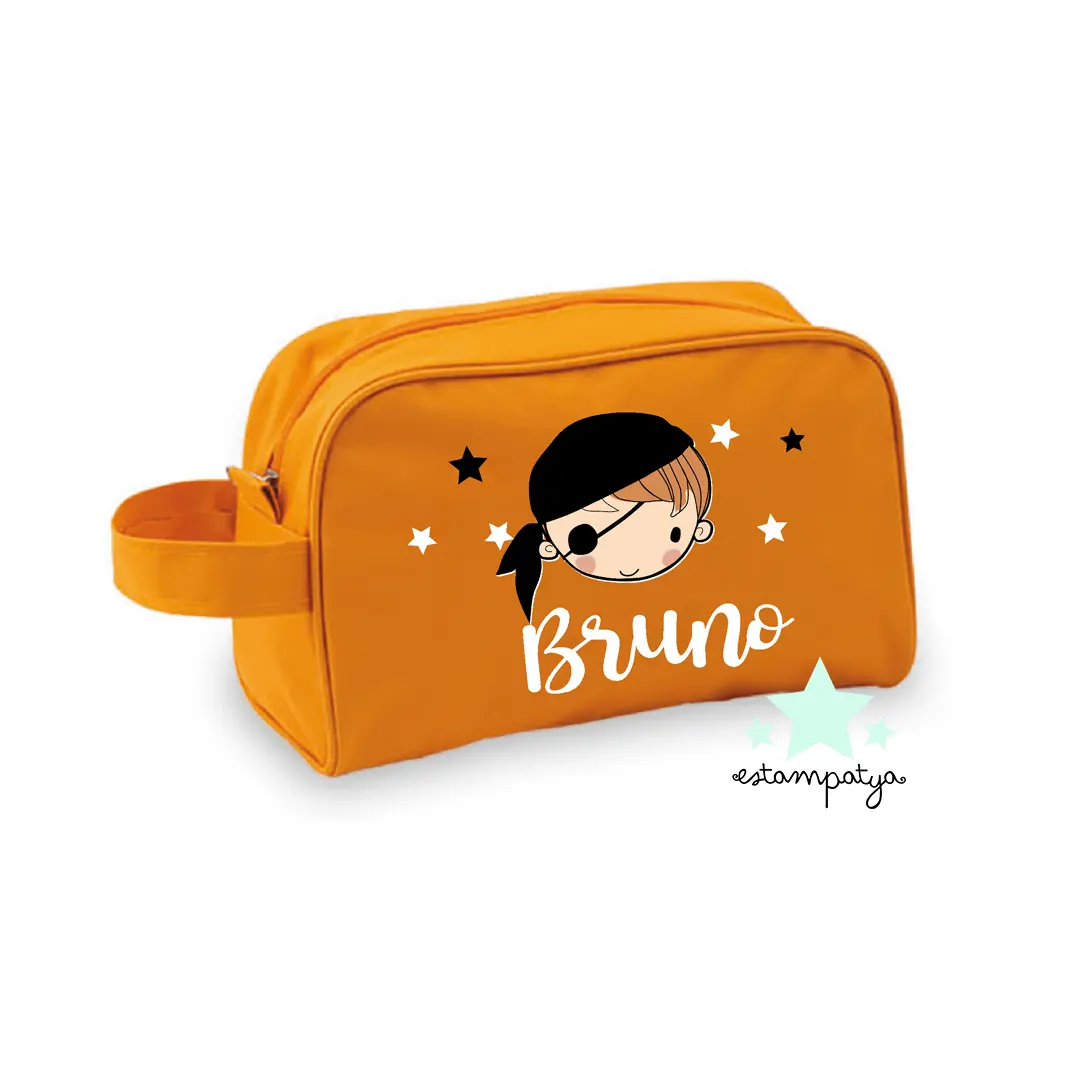 Neceser para invitados diseño Pirata - Estampatya Neceser para invitados diseño Pirata naranja
