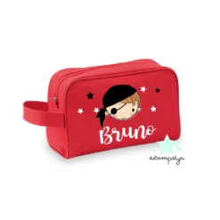 Neceser para invitados diseño Pirata - Estampatya Neceser para invitados diseño Pirata rojo