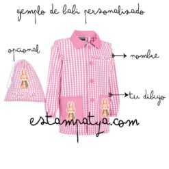 Bata personalizada cole con nombre y dibujo