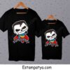 Camisetas Halloween papá y peque con diseño de calaveras divertidas en algodón negro
