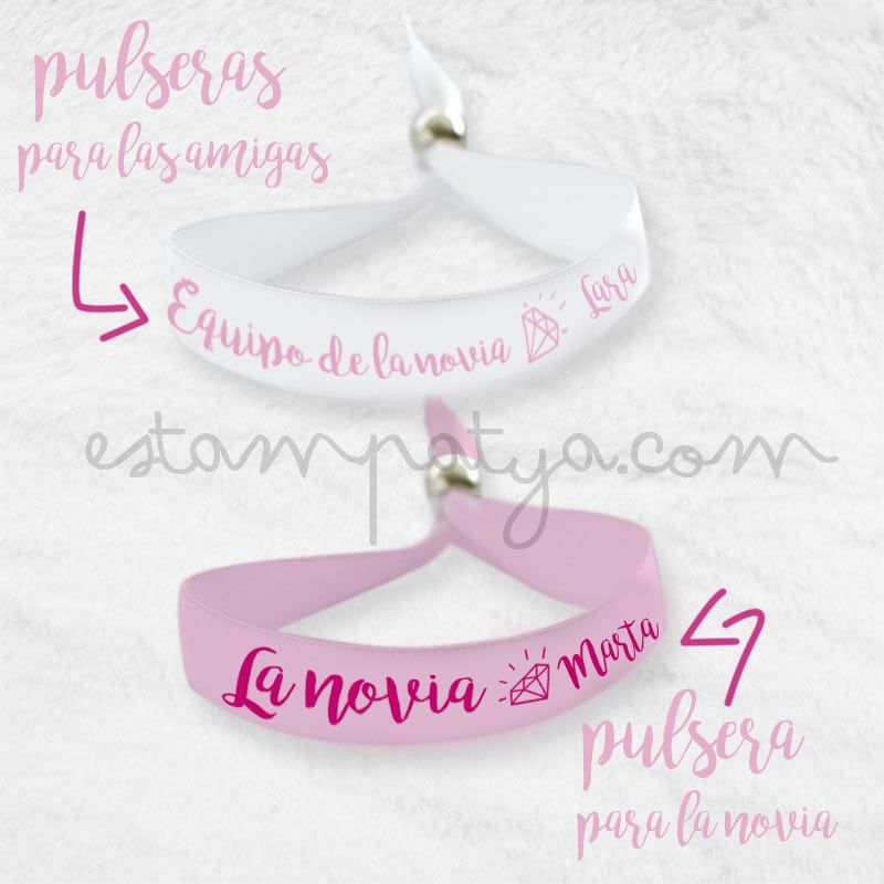 Pulseras personalizadas para la novia y sus amigas - Estampatya Pulseras personalizadas para la novia y sus amigas