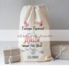 Saco navidad personalizado árbol con nombre, de algodón ecológico color natural